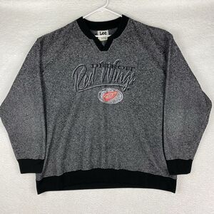 Vintage‎ Detroit Red Wings Sweatshirt Size XL Grey 90s Lee Sport Embroidered NHL